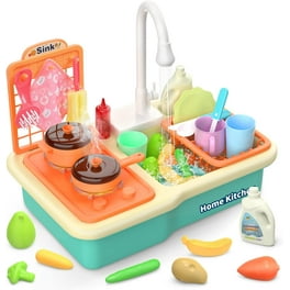 Kids Pretend Play Kitchen Sink Toys with Real Running Water Stove Play Dishes Accessories for Toddlers Walmart