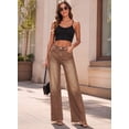 thumbnail image 2 of DOKOTOO Women's Wide Leg Jeans High Waisted Strechy Raw Hem Frayed Hem Denim Pants, 2 of 10