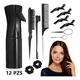 thumbnail image 2 of "Kit 12 Pzs Peines Cepillos Regadera Y Pinzas Cabello  Lab.g Negro ", 2 of 5