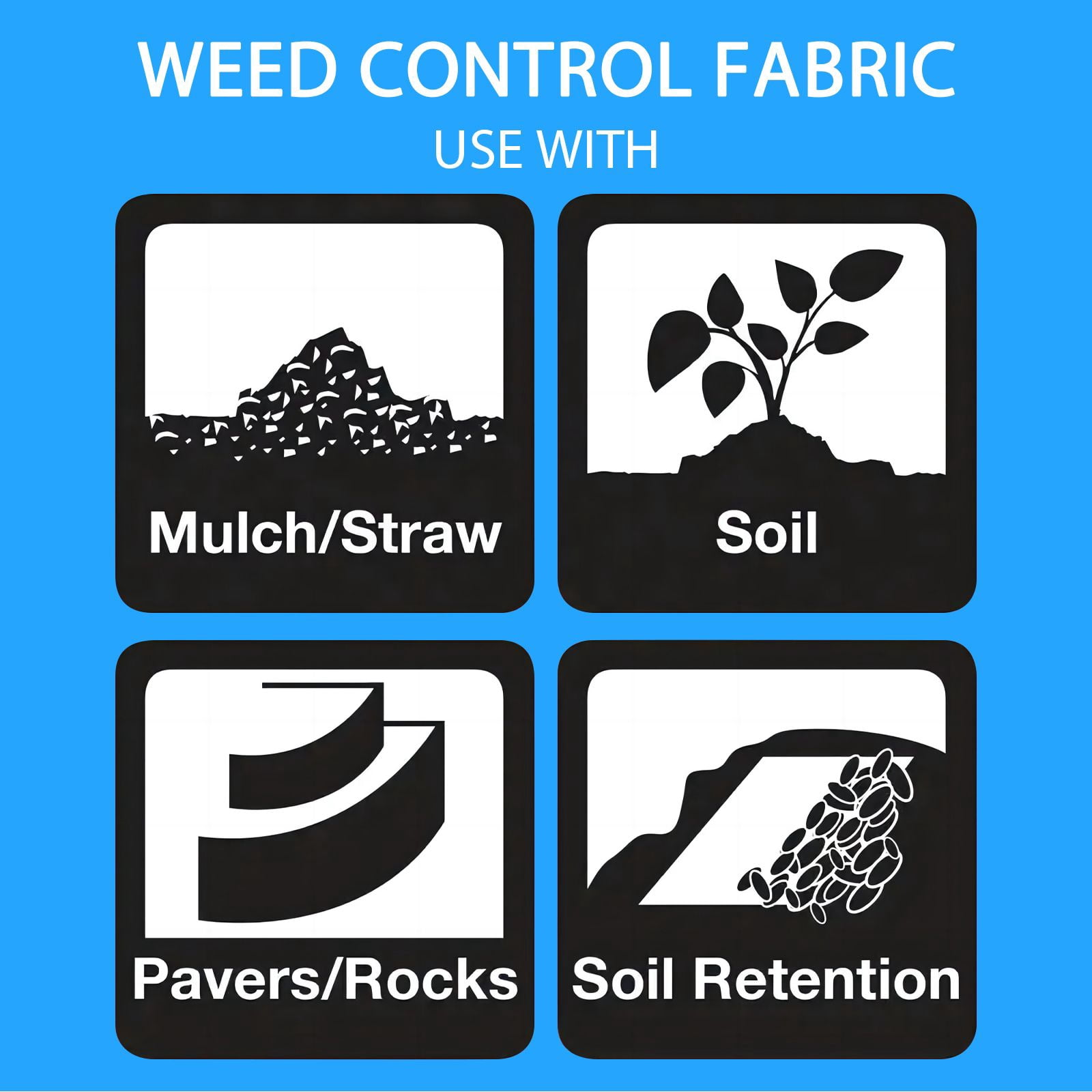 Heavy-Duty Weed Barrier Landscape Fabric with U-Shaped Securing Pegs, Premium Gardening Mat for Outdoor Weed Control