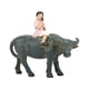 thumbnail image 5 of Figura de búfalo de resina realista para pecera, adorno de vaca, búfalo para coche, escritorio con chica, 5 of 9