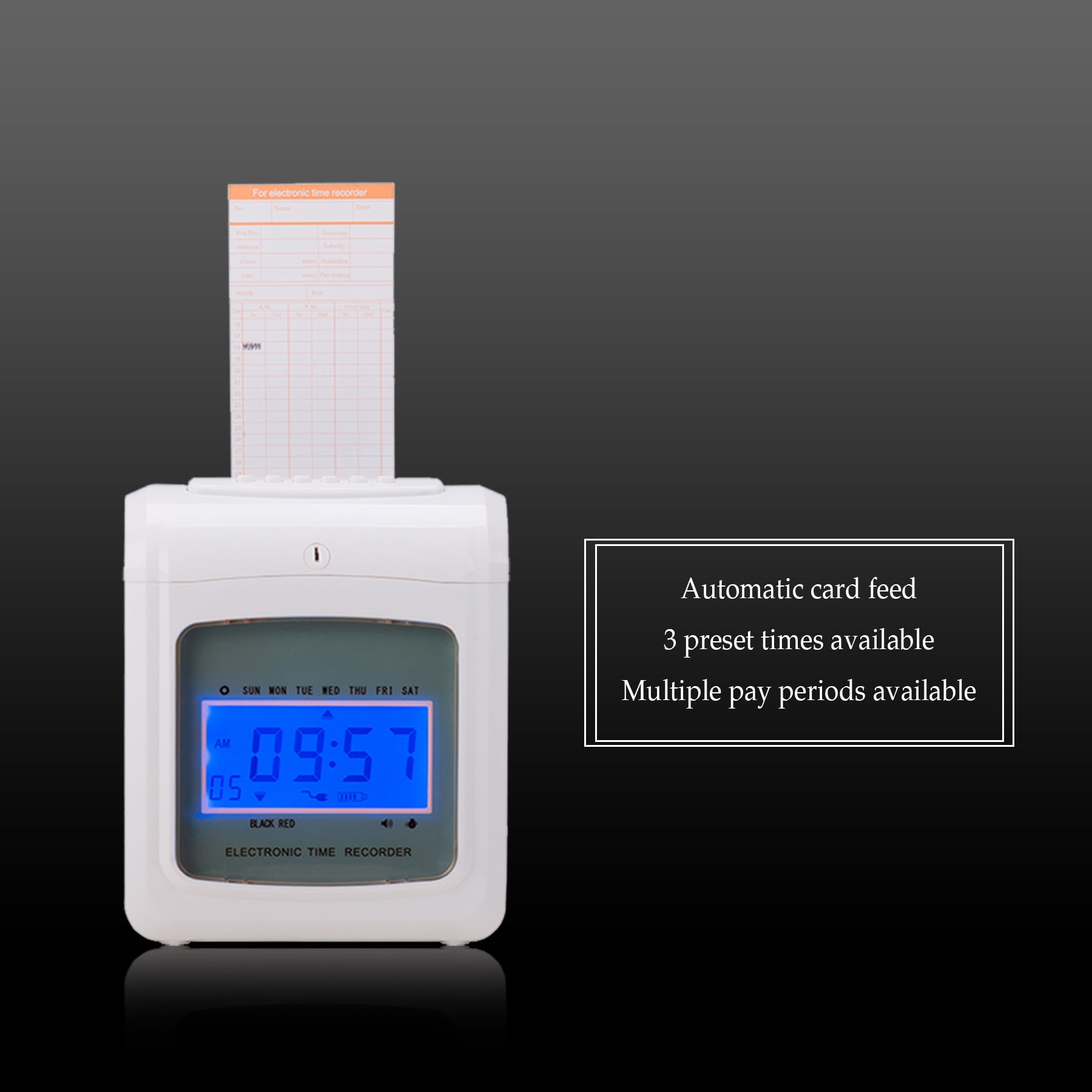 Electronic Employee Time Recorder Clock Machine For Small Business 