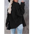 thumbnail image 5 of DondPO Jackets For Women Women's Overcoat Thickened Classic Single Breasted Batwing Long Sleeve Coat Shirts Outwear with Pocket Plaid Shirts For Women Flannel Jacket Women Black 2XL, 5 of 8