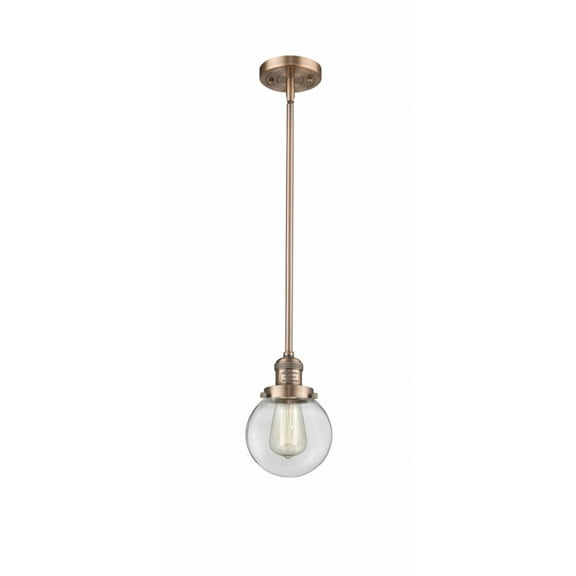 Innovations 1-LT Vintage LED Beacon 6" Mini Pendant - Antique Copper - 201S-AC-G202-6-LED