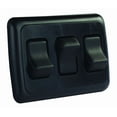 thumbnail image 1 of JR Multi Purpose Switch 12245 Triple Switch; Single Pole Single Throw SPST; Rocker; 1.625 Inch x 3.625 Inch Cutout; Non-Lighted; Black; With Bezel, 1 of 2