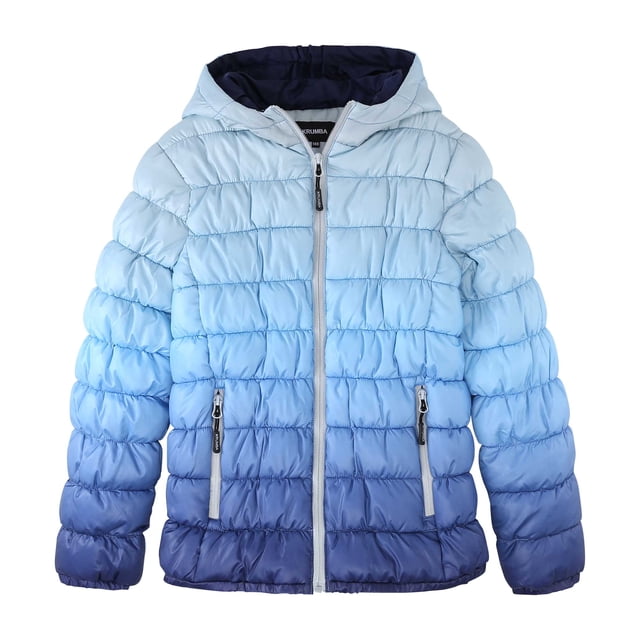 Krumba Boy's Zipper Gradient Water Resistant Puffer Jacket Light Blue 158