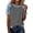 Gray, variant on Summer Tops for Women Casual Short Sleeve Round Neck Patchwork Blouse Shirt, White XL
