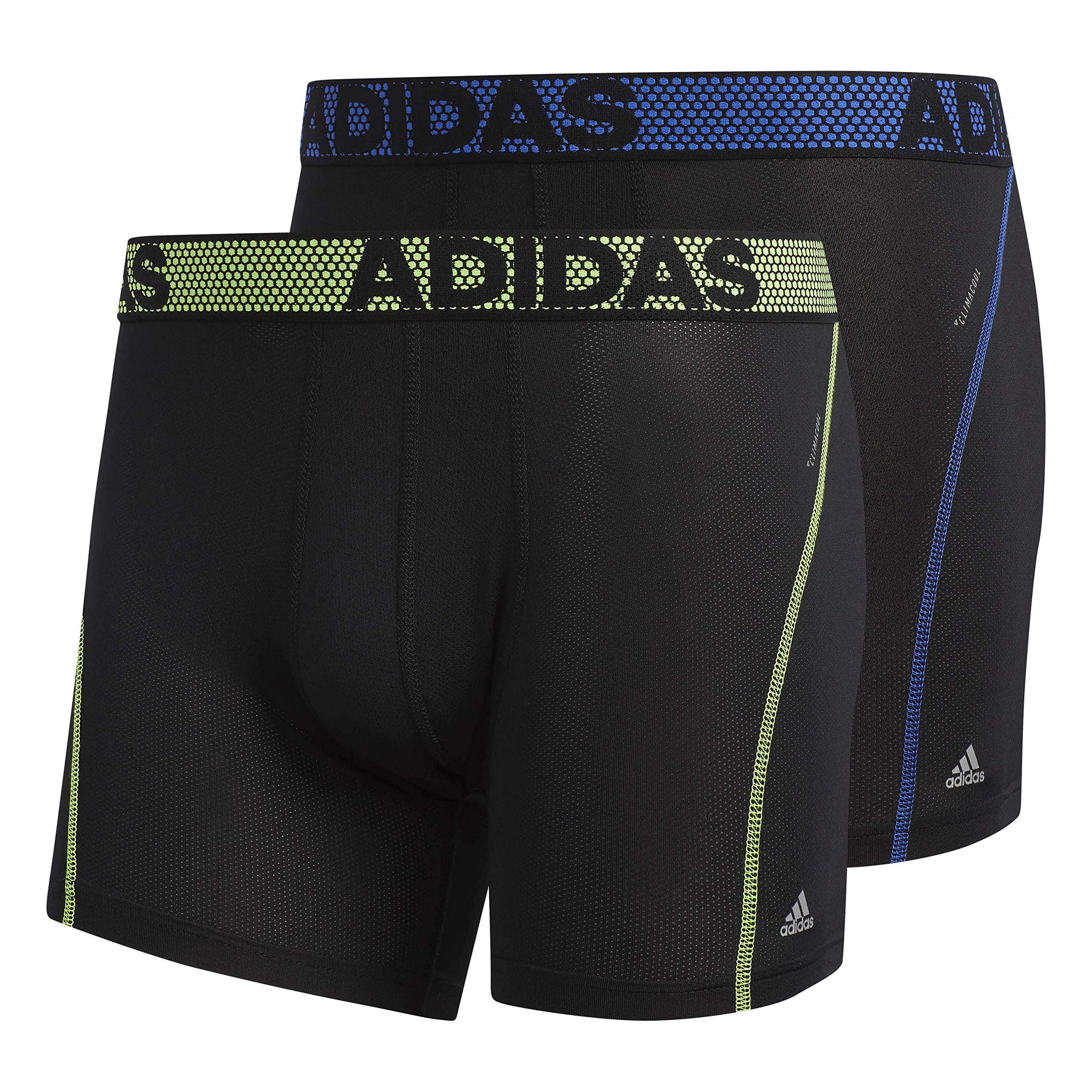 Adidas Underwear - Mens Underwear Green Blue Small 2-pack Boxer Brief S