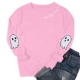 thumbnail image 5 of Atogsazn Women's Halloween Sweatshirt Casual Crew Neck Long Sleeve Pullover Sweater Loose Fall Winter Tops Pink S Fashion, 5 of 7