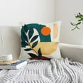 thumbnail image 6 of Mid Century Modern Pillow Covers 1 pcs 18x18 Aesthetic Abstract Art linens Cotton Boho Decor Cute Plants Contemporary Pillows Accents Outdoor Farmhouse Sofa Couch Cases Decorations, 6 of 6