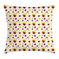 thumbnail image 1 of Ladybugs Throw Pillow Cushion Cover, Summer Season Inspired Sun Pattern Bugs Animal Imagery Cartoon Characters, Decorative Square Accent Pillow Case, 20 X 20 Inches, Red Black Yellow, by Ambesonne, 1 of 2