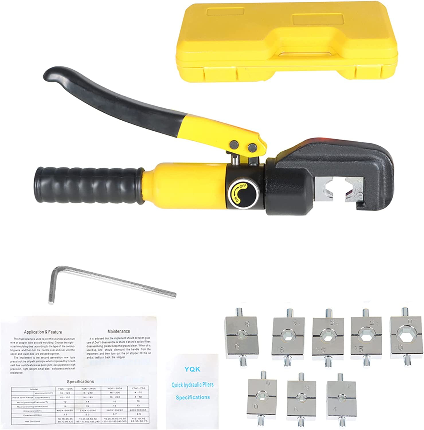 ALLCARB 5 Ton Hand Operated Hydraulic Crimper Crimping Tool, Battery Lug Terminal Cable