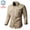 Khaki, variant on Men's 100% Cotton Long Sleeve Work Shirt, Casual Button-Down Utility Shirt with Multi Pockets