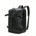 thumbnail image 3 of Stylish Men's PU Leather Backpack - Large Capacity, Double Shoulder, Business Trip Ready!, 3 of 5