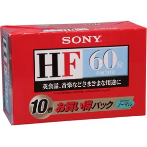 Sony general audio cassette tape HF (normal position 60 minutes 10