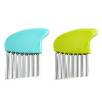 2 PCS Crinkle Cutter Stainless Steel Potato Carrot Chip Vegetable Crinkle Wavy Chopper Cutter French Fry Slicer Come with 2PCS Peeling Knife