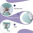 thumbnail image 3 of 56-58cm hat circumference female summer straw hat sun hat cute sunscreen sun hat and straw bag set - Mint green, 3 of 5