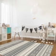 thumbnail image 3 of Boho Area Rug 2'x3' Khaki Stripes Abstract Geometric Texture Washable Area Rugs Non Shedding Floor Carpet Rubber Backing Non-Slip Indoor Mats for Living Room Bedroom Kitchen, 3 of 8