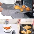 thumbnail image 4 of WOORNIGOJIN Silicone Oven Mitts Set- Heat Resistant Washable Gray Gloves with Soft Quilted Lining for Cooking and BBQ, 4 of 6