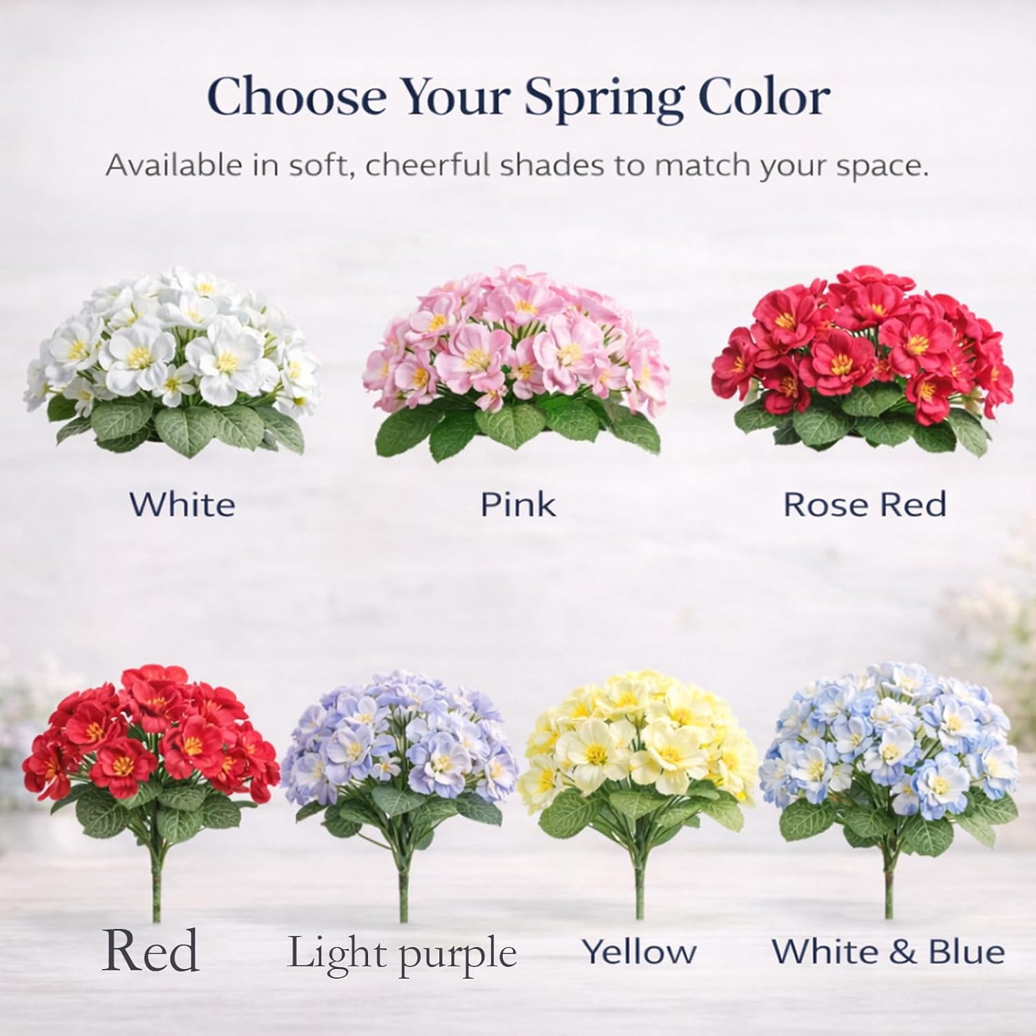 Spring Porch Refresh Hydrangea, Artificial Hydrangea Stems, Realistic Faux Flowers, UV Resistant Outdoor Floral Decor for Porch, Garden, Home and Corridor