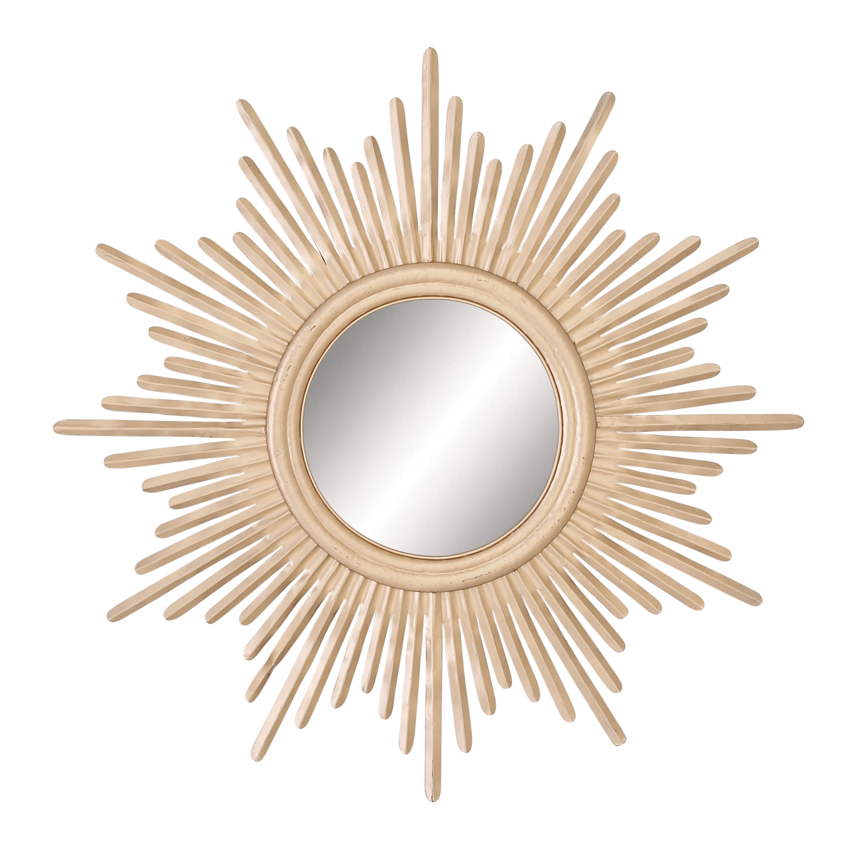 Decmode 44559 Glam Style Large, Round Metallic Gold Star Mirror, 42” x