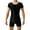 Black, variant on sunsanly Men Romper Smooth Glossy Surface Highly Elastic Skinny Short Sleeves Solid Color O Neck Tight Fit Fitness Nightclub Playsuit Slim Fit Top