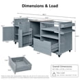 thumbnail image 2 of Harper & Bright Designs Outdoor Kitchen Island for Big Green Egg & Blackstone Griddle, Solid Wood Grill Cart Table with Stainless Steel Top, Drawer and 21"/28" Blackstone Griddle, Grey+Blue, 2 of 20