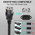 thumbnail image 2 of Cable de alimentación Vockjour 1,5 m 10 A 125 V NEMA 5-15P a C13, 2 of 7