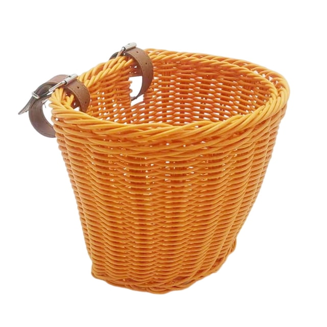 koolsoo Kids Bike Basket Front Handlebar Basket Handwoven Multi Purpose Fits Most Bikes Orange