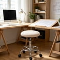 thumbnail image 3 of Elastic Round Linen Bar Stool Cover Fits 12-15 Inch Cushions for Office and Salon Swivel Stools, 3 of 5