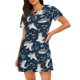 thumbnail image 1 of Easygdp Friendly Sharks Camisón de manga corta para mujer, informal, estampado, 1 of 6