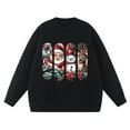 thumbnail image 5 of Hueook Christmas Plus Size Sweaters for Women Fashion Women's Casual Solid Color Long Sleeve Round-Neck Blouses Shirts Tops Sweater Black M, 5 of 8