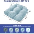 thumbnail image 2 of Chair Cushions for Dining Chairs Set of 4, Kitchen Chair Cushions, Chair Pads with Ties and Non Slip Backing, Tufted Memory Foam Seat Cushion 4 Pack, 15.5" x 15.5" x 4", Baby Blue, 2 of 13