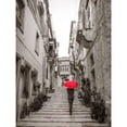 thumbnail image 2 of Tourist with umbrella in steps through houses in Birgu  Malta Poster Print by Assaf Frank, 2 of 2