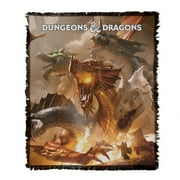 Dungeons & Dragons Blanket, 50'x60' Tiamat Art Woven Tapestry Cotton Blend Fringed Throw