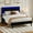 Black, variant on 4 EVER WINNER LED Queen Size Bed Frame, White Queen Bed Frame with Led Light Headboard, PU Leather Upholstered Bed Frame, White