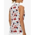 thumbnail image 5 of White Floral Sleeveless Golf Shirts For Women Moisture Wicking Sports V-Neck Polo Lightweight Quick Dry Womens Tank Tops S, 5 of 9