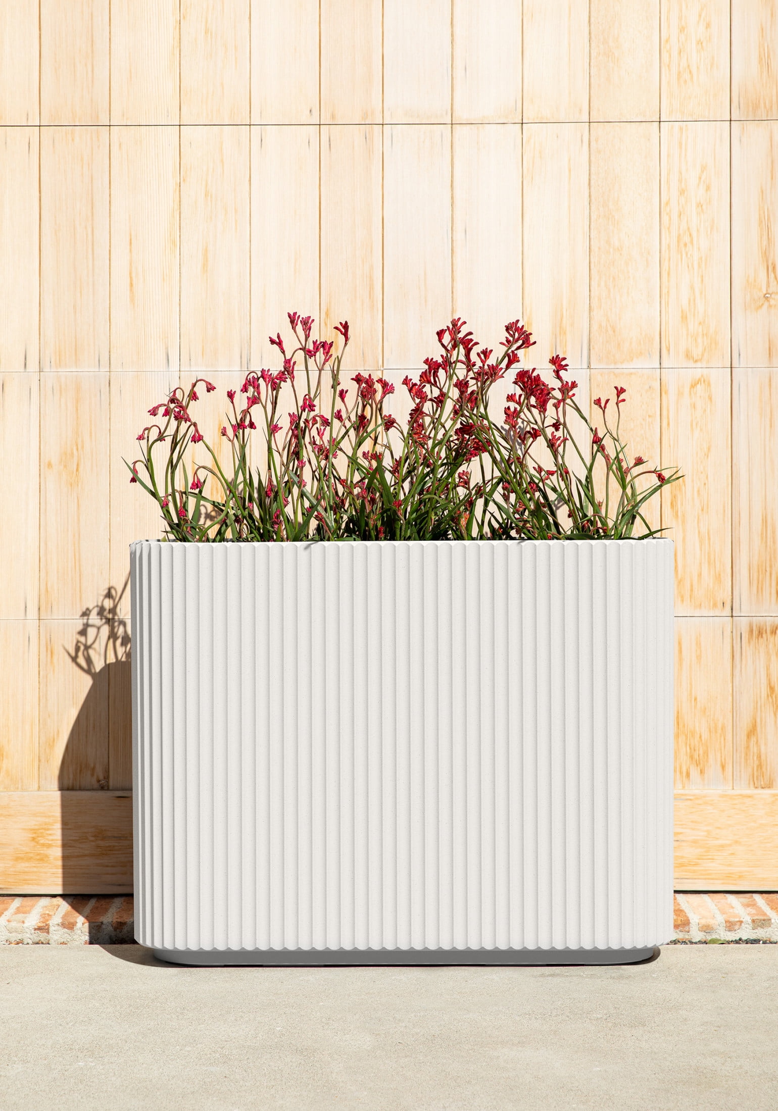Veradek Demi Series Span 36" Plastic-Stone Planter - (White)