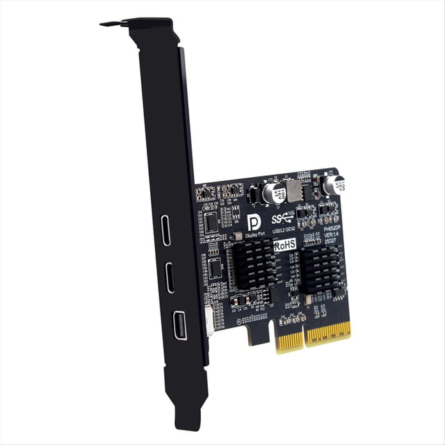 PCI-E X4 to Type-C Video Expansion Card Supports DP Video Desktop USB3.2 10G TYPE-C Port Monitor Dock Adapter Card