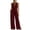 Wine, variant on Tqcoqu Summer Jumpsuit for Women Deep V Neck Halter Wide Leg Jumpsuit Sleeveless Backless Jumpsuit Elegant One Piece Outfits,Beige,Women's S-XXXL