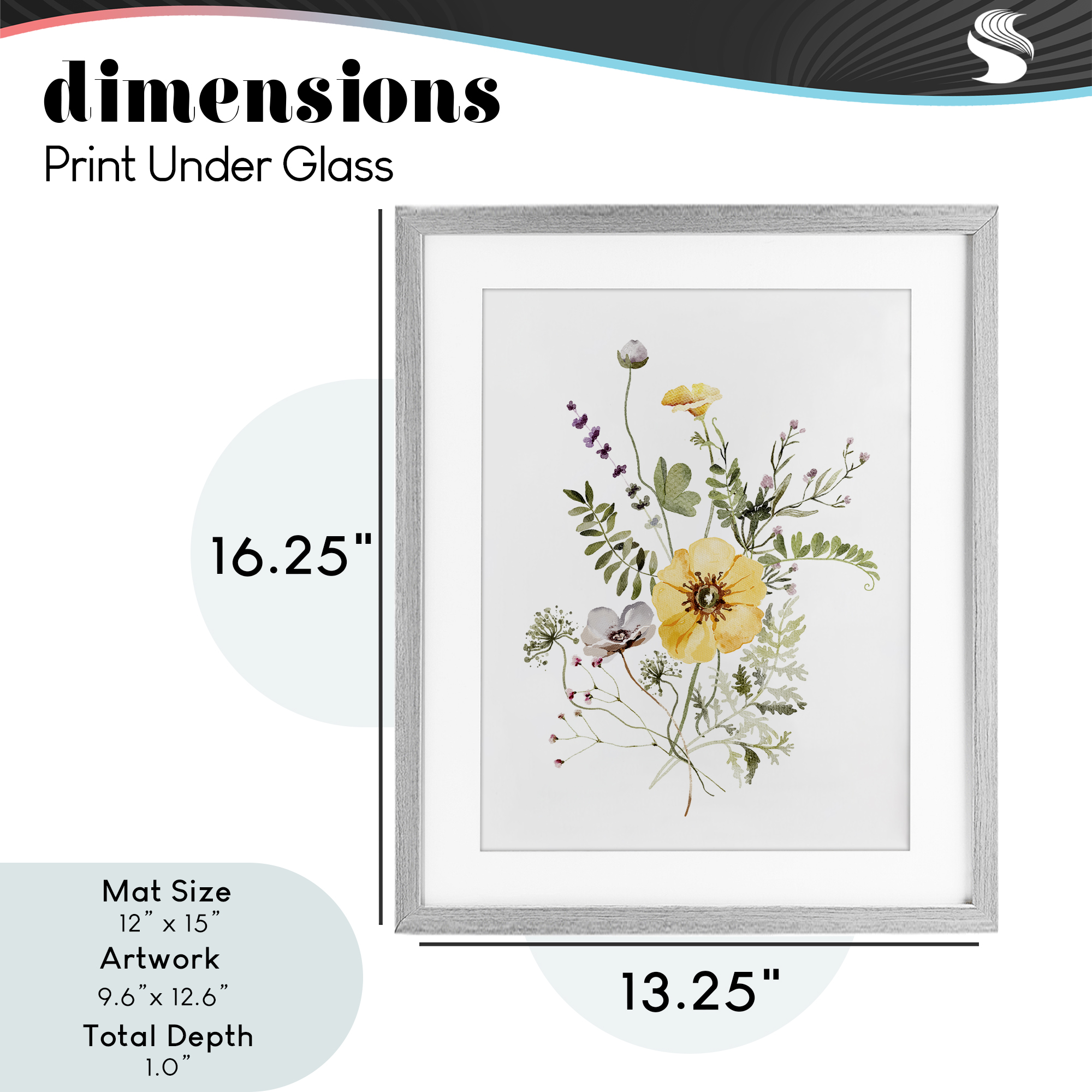 Gardening Herb Blooms Gray Framed Print Under Glass, design by Lettered and Lined