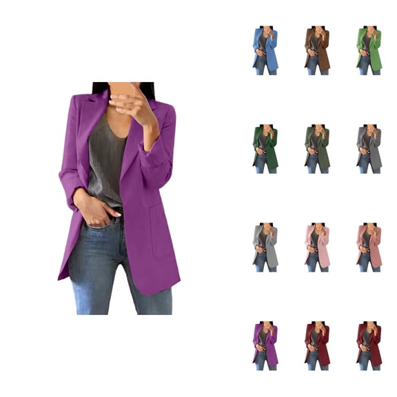 Long Sleeve Slim Fit Blazer for Women, Lightweight Open Front Suit Jacket for Business Casual Work Office Wear – Versatile Layering Piece for Everyday Outfits