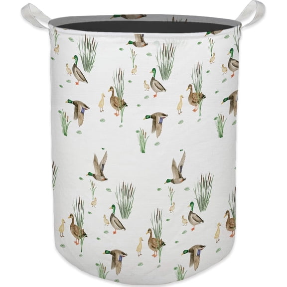 Mallard Duck Kids Laundry Basket, Toybox for Boys Girls Room, Duck Laundry Basket Hamper Waterproof Collapsible Clothes Toys Storage Bin Organizer for Bedroom Bathroom Kids Room Dorm