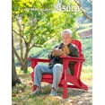 thumbnail image 3 of PetFurnishn Folding Adirondack Chair - Durable HDPE Poly Lumber All-Weather Resistant, Foldable Oversized Balcony Porch Patio Outdoor Chair for Lawn,Backyard, Deck, Garden,Camping -Red, 3 of 10