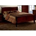 thumbnail image 2 of California King Size Louis Phillipe Platform Bed, Wooden Sleigh Bed with Dovetail Construction, Contemporary California King Bed Frame for Kids Teens Adults, No Box Spring Needed, Cherry, 2 of 9