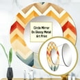 thumbnail image 3 of Designart "Ivory Boho Retro" Chevron Beige Large Round Mirror - Round Bedroom Mirror Wall Decor - Glam Round Printed Mirror - 36" x 36", 3 of 6