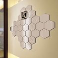 thumbnail image 2 of 12 piezas 3D hexágono acrílico espejo pegatinas de pared DIY arte decoración mural pegatinas decoración del hogar sala de estar espejo pegatina decorativa plata mediana (12 por un juego) 150*130*75 mm Rojo Verde, 2 of 5