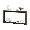 thumbnail image 5 of Lisonu 70" Narrow Console Table, Modern Sofa Table with Corrugated Design & Storage Shelf, Slim Entryway Table for Hallway or Behind Couch, Walnut, 5 of 11