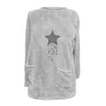 thumbnail image 4 of RKSTN Blouses pour Femmes, Col Rond, Manches Longues, Poche Imprimée, Épais et Chaud pour l'Hiver, Décontracté Chic, 4 of 4