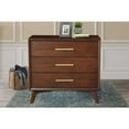 thumbnail image 2 of Alpine Furniture Gramercy 3 Drawer Small Wood Chest in Walnut (Brown), 2 of 5